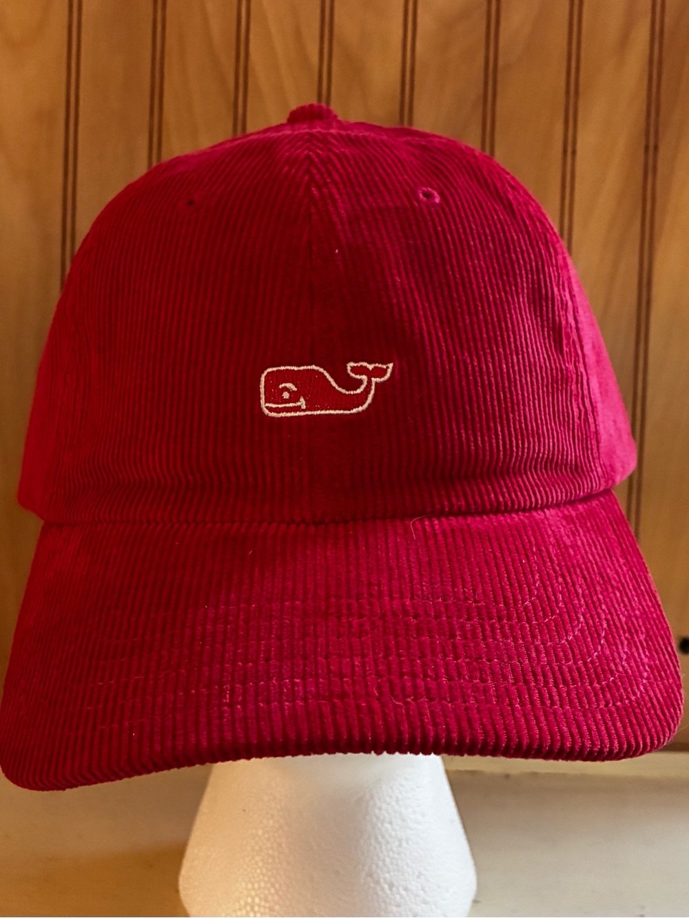VINEYARD VINES Corduroy Red Whale Strapback Cap NWOT - Picture 2 of 7